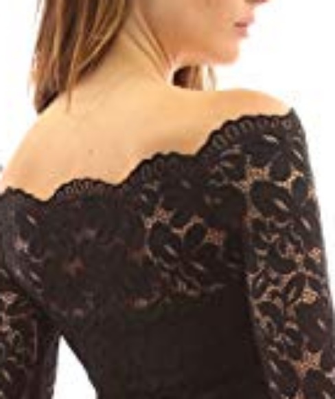 Cralove Cocktail Women's Off Shoulder Lace Dress - Picture 4 of 6